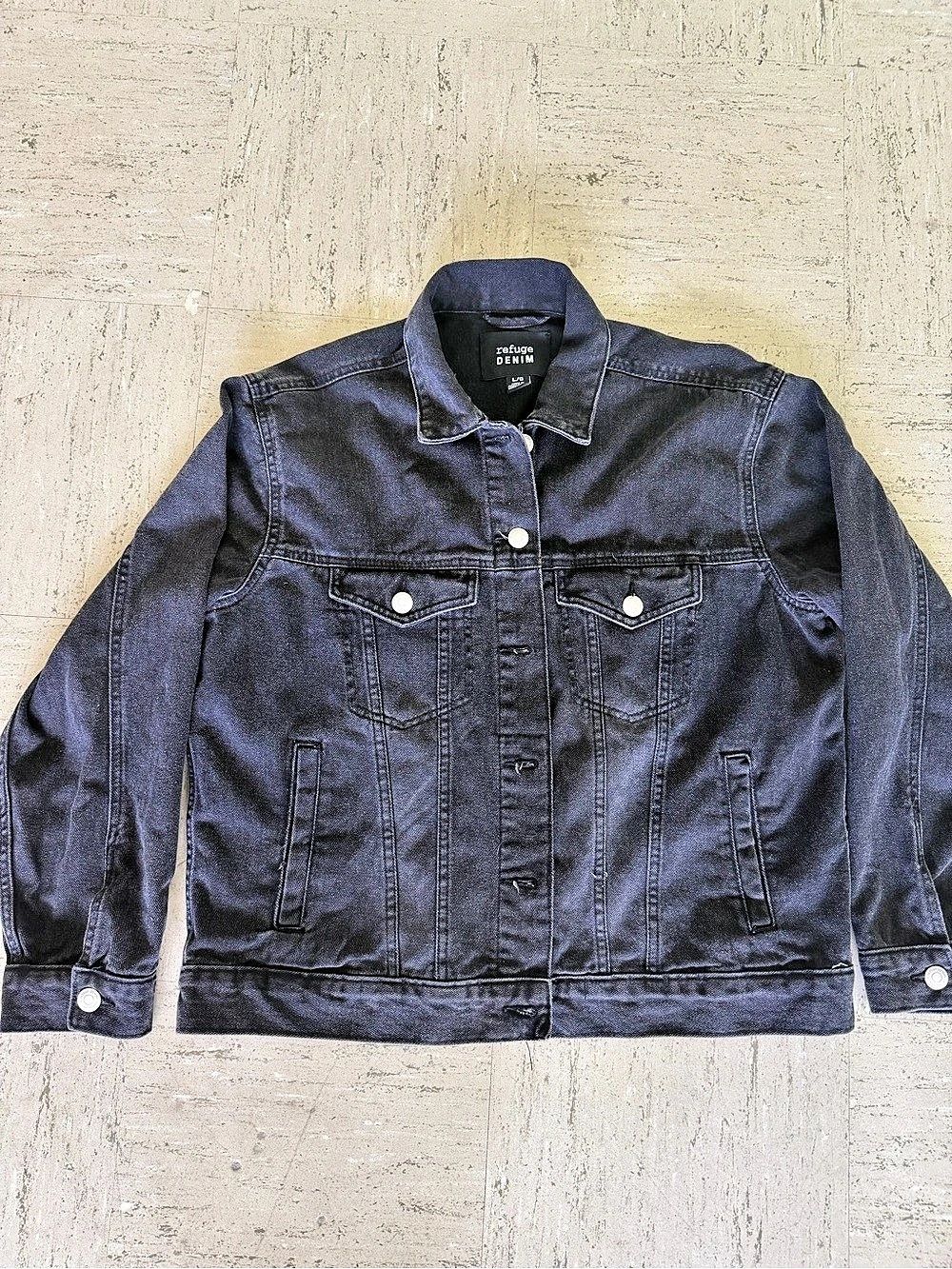 Pre Owned Refuge Denim Black Women’s Jean Jacket